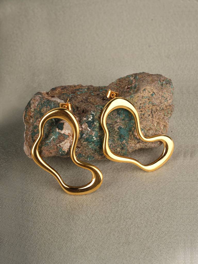 Irregular Wave Drop Earrings For Women : PMWSSER398-G