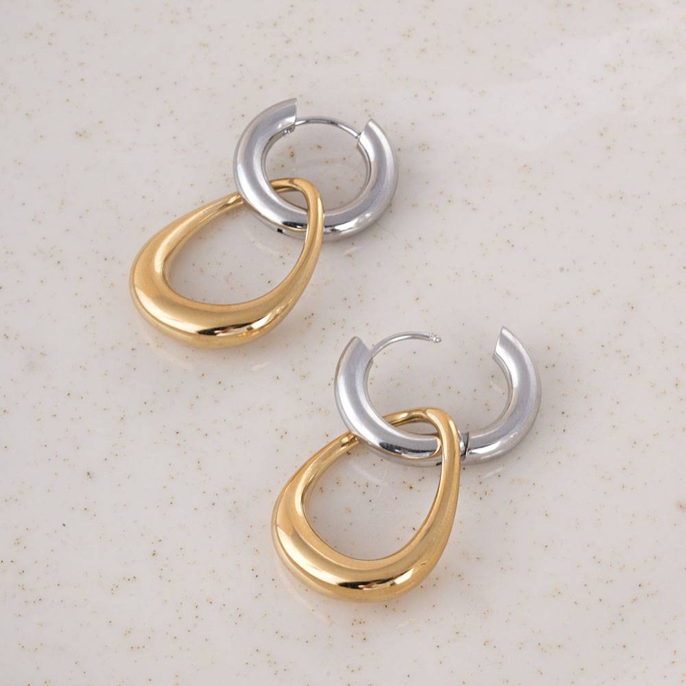 Palmonas Interlocking Hoop Earrings For Womens - Waterproof & Anti-Tarnish : PMWSSER470-MC