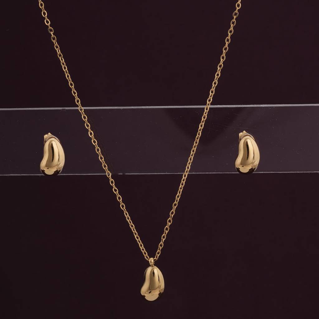 Palmonas Gold Cashew Jewellery Set For Women : PMWSSJS020-G