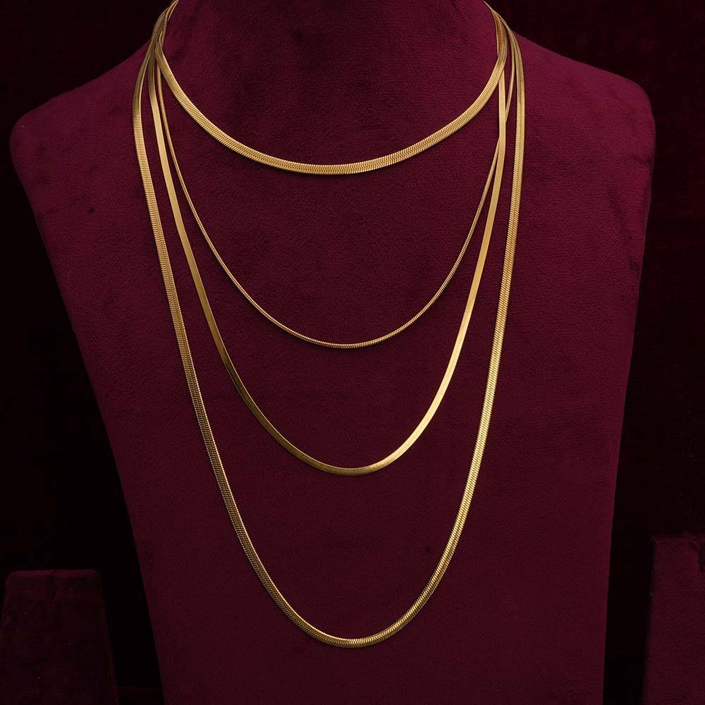 Palmonas Layered Snake Gold Chain For Womens - Waterproof & Anti-Tarnish : PMWSSNC109-G