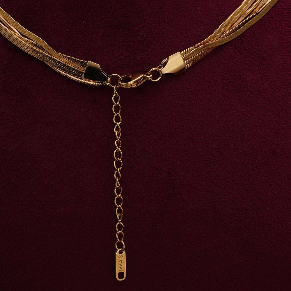 Palmonas Layered Snake Gold Chain For Womens - Waterproof & Anti-Tarnish : PMWSSNC109-G