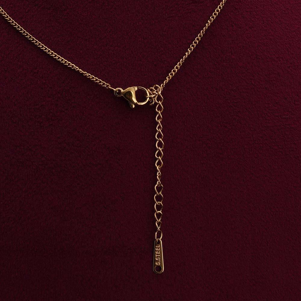 Palmonas Everyday Exquisite Green Stone Gold Necklace For Womens - Waterproof & Anti-Tarnish : PMWSSNC152-G