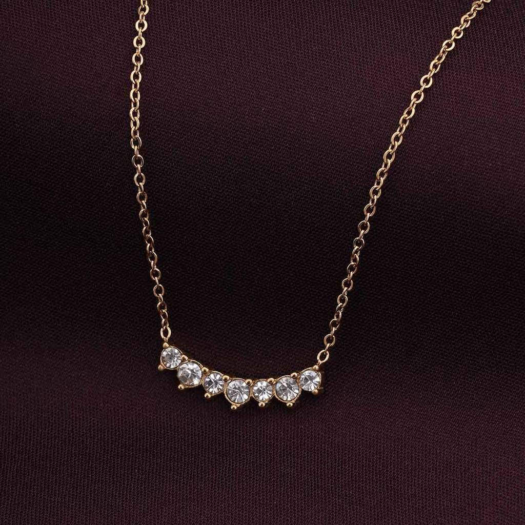 Palmonas Zircon Stone Gold Necklace For Womens - Waterproof & Anti-Tarnish : PMWSSNC192-G