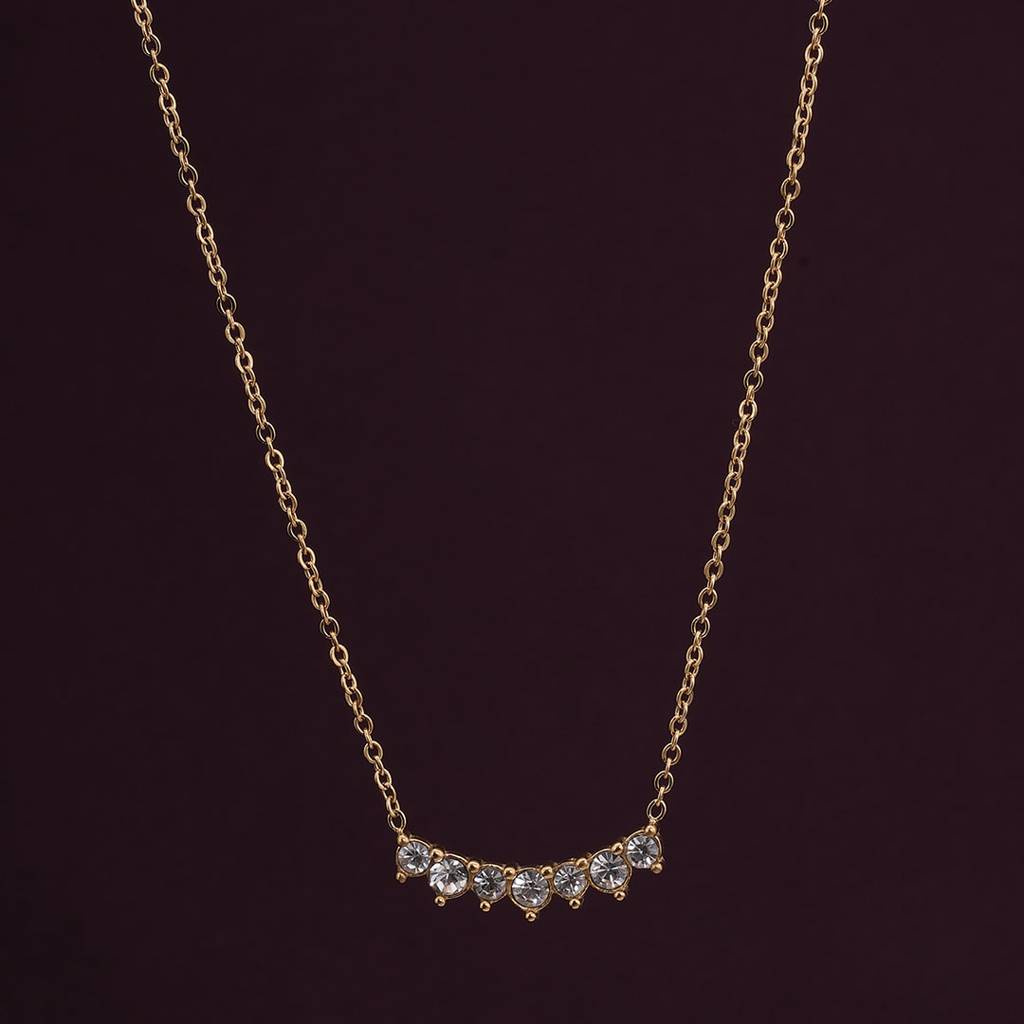 Palmonas Zircon Stone Gold Necklace For Womens - Waterproof & Anti-Tarnish : PMWSSNC192-G