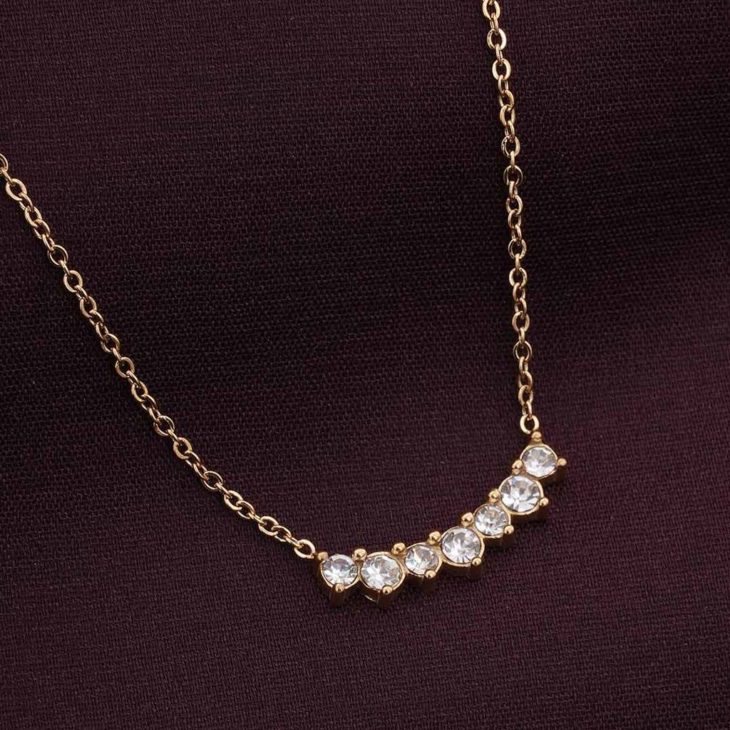 Palmonas Zircon Stone Gold Necklace For Womens - Waterproof & Anti-Tarnish : PMWSSNC192-G