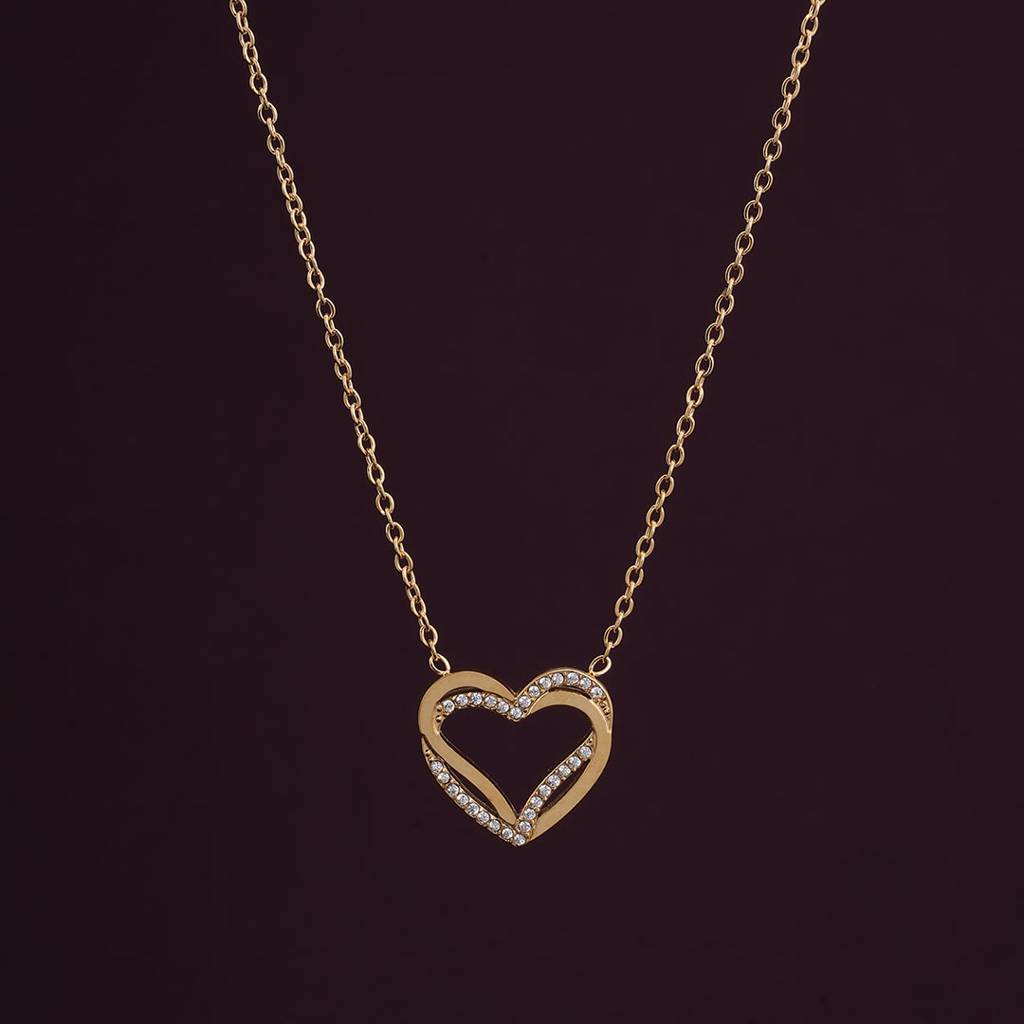 Palmonas Dizzle Heart Gold Necklace For Womens - Waterproof & Anti-Tarnish : PMWSSNC198-G