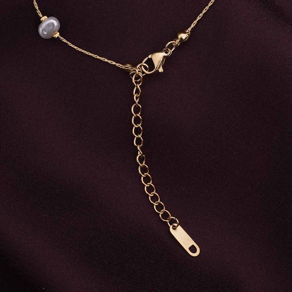 Palmonas Pearl Perfection Gold Chain Necklace For Womens - Waterproof & Anti-Tarnish : PMWSSNC200-G