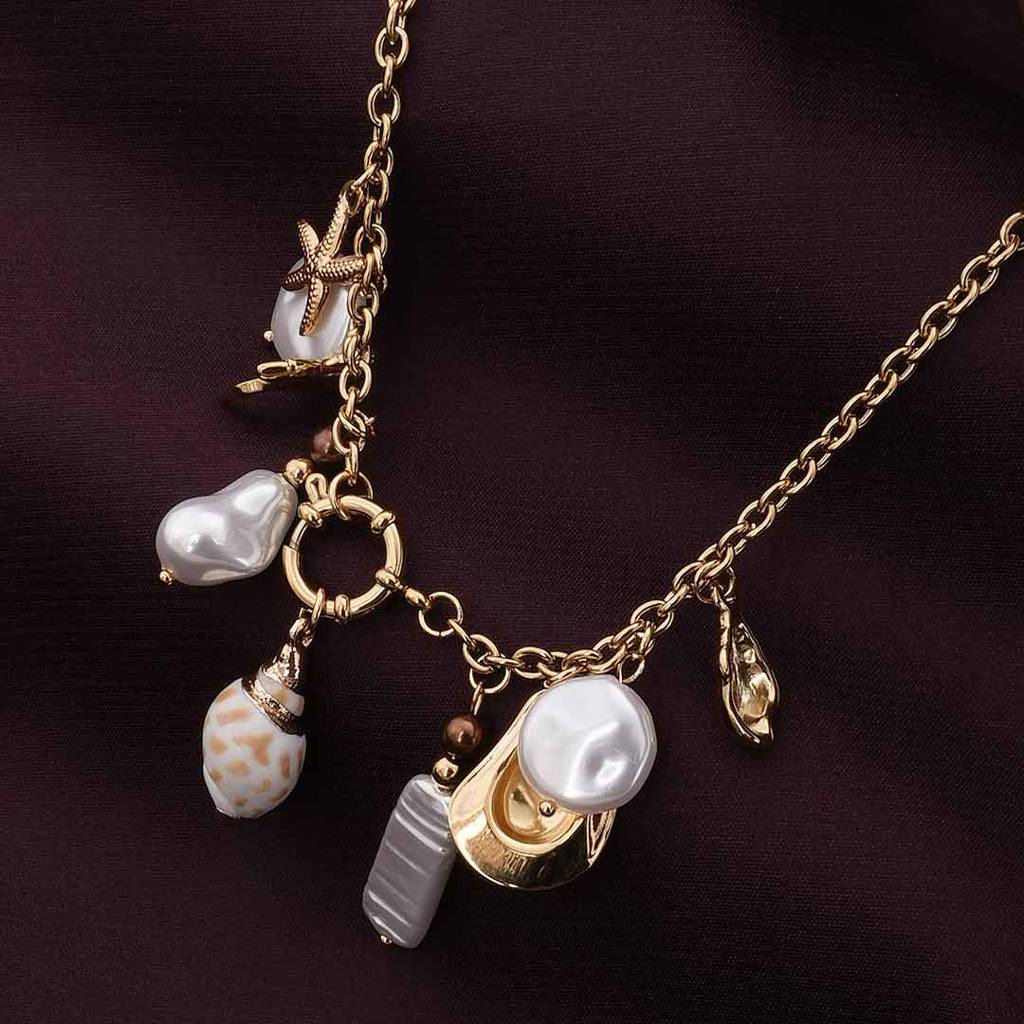 Palmonas Boho Chic Statement Gold Necklace For Womens - Waterproof & Anti-Tarnish : PMWSSNC201-G