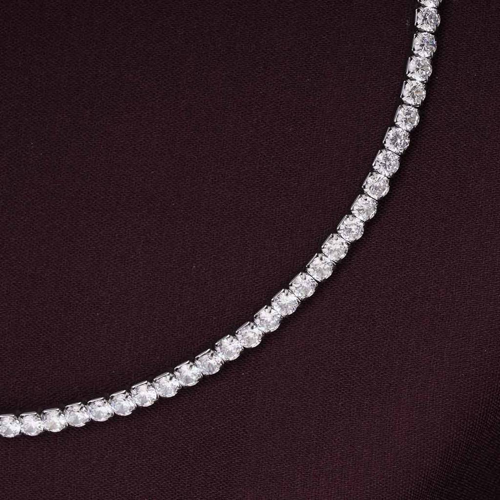 Palmonas Sparkling Circle Silver Minimal Necklace For Womens - Waterproof & Anti-Tarnish : PMWSSNC203-S
