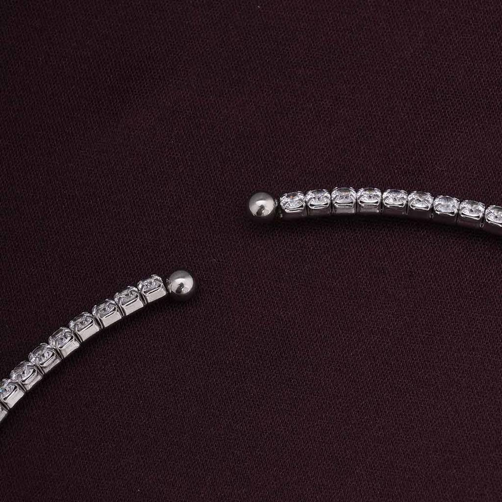 Palmonas Sparkling Circle Silver Minimal Necklace For Womens - Waterproof & Anti-Tarnish : PMWSSNC203-S