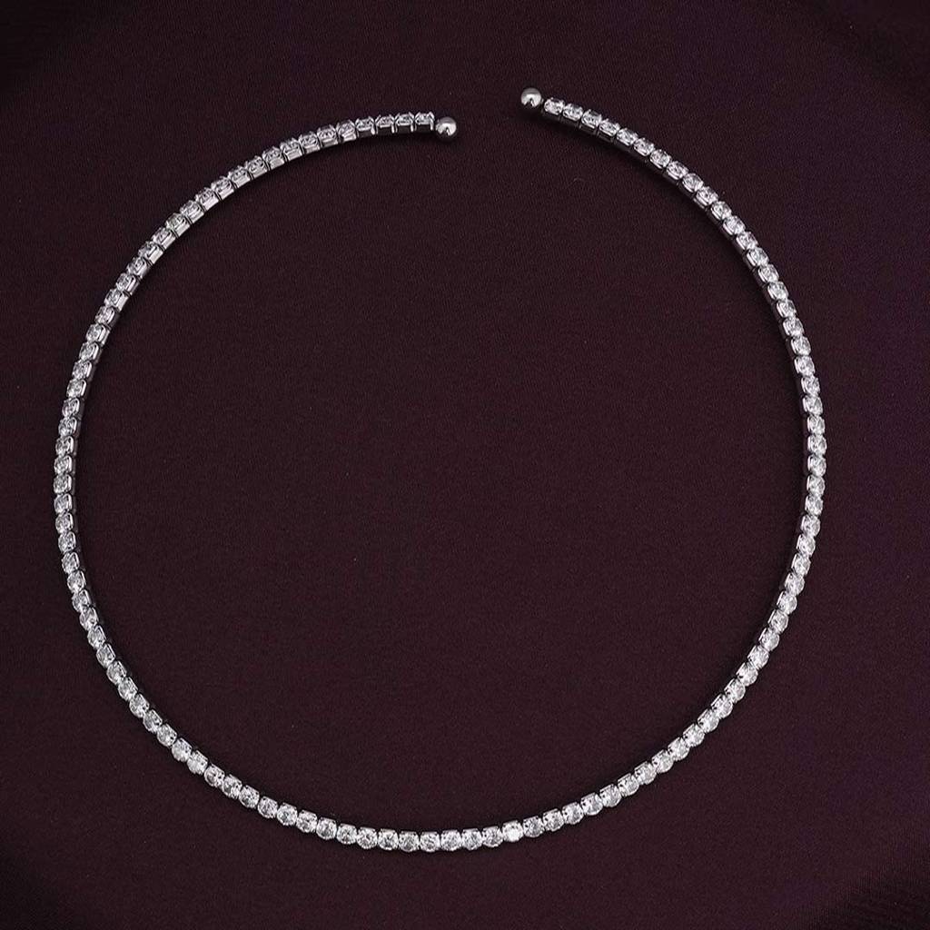 Palmonas Sparkling Circle Silver Minimal Necklace For Womens - Waterproof & Anti-Tarnish : PMWSSNC203-S