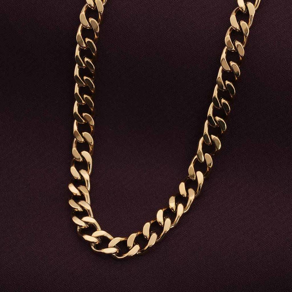 Palmonas Sassy Cuban Chain Necklace For Womens - Waterproof & Anti-Tarnish : PMWSSNC235-G