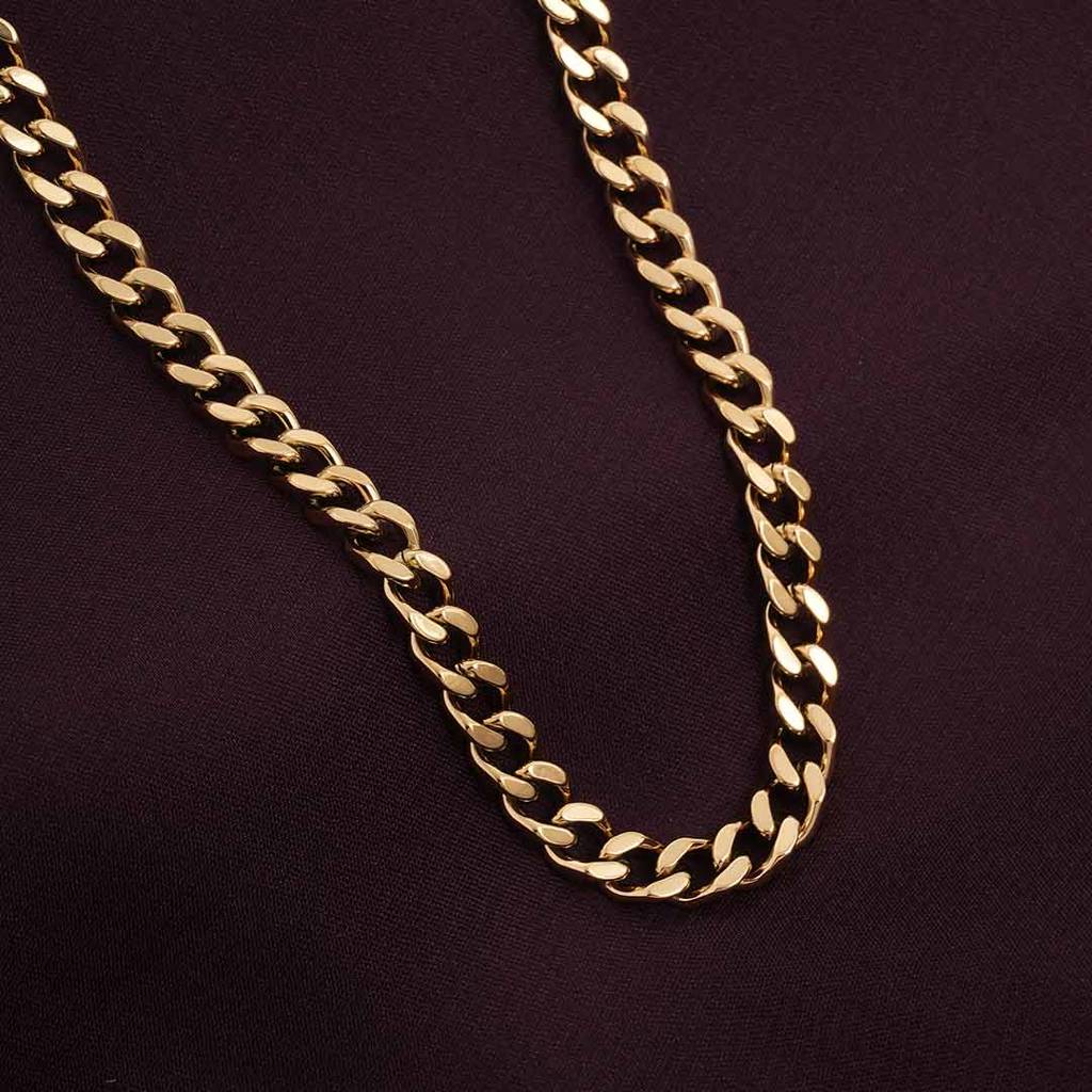 Palmonas Sassy Cuban Chain Necklace For Womens - Waterproof & Anti-Tarnish : PMWSSNC235-G