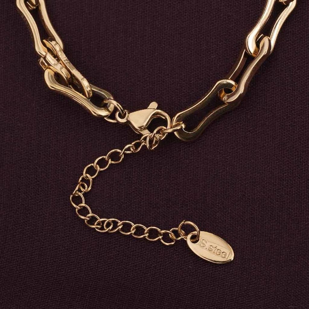 Palmonas Trendy Bone Link Chain For Womens - Waterproof & Anti-Tarnish : PMWSSNC237-G