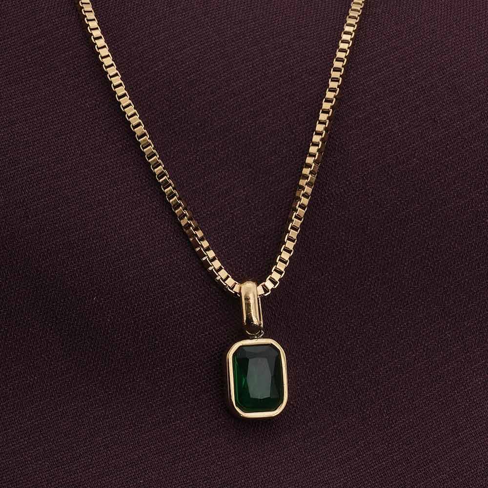 Palmonas Graceful Stone Pendant For Womens - Waterproof & Anti-Tarnish : PMWSSNC240-G