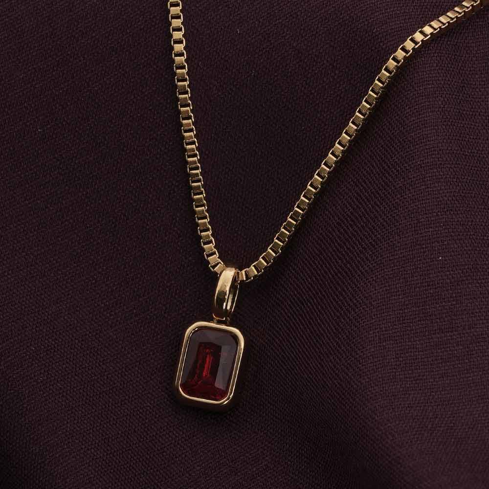Palmonas Graceful Stone Pendant For Womens - Waterproof & Anti-Tarnish : PMWSSNC242-G