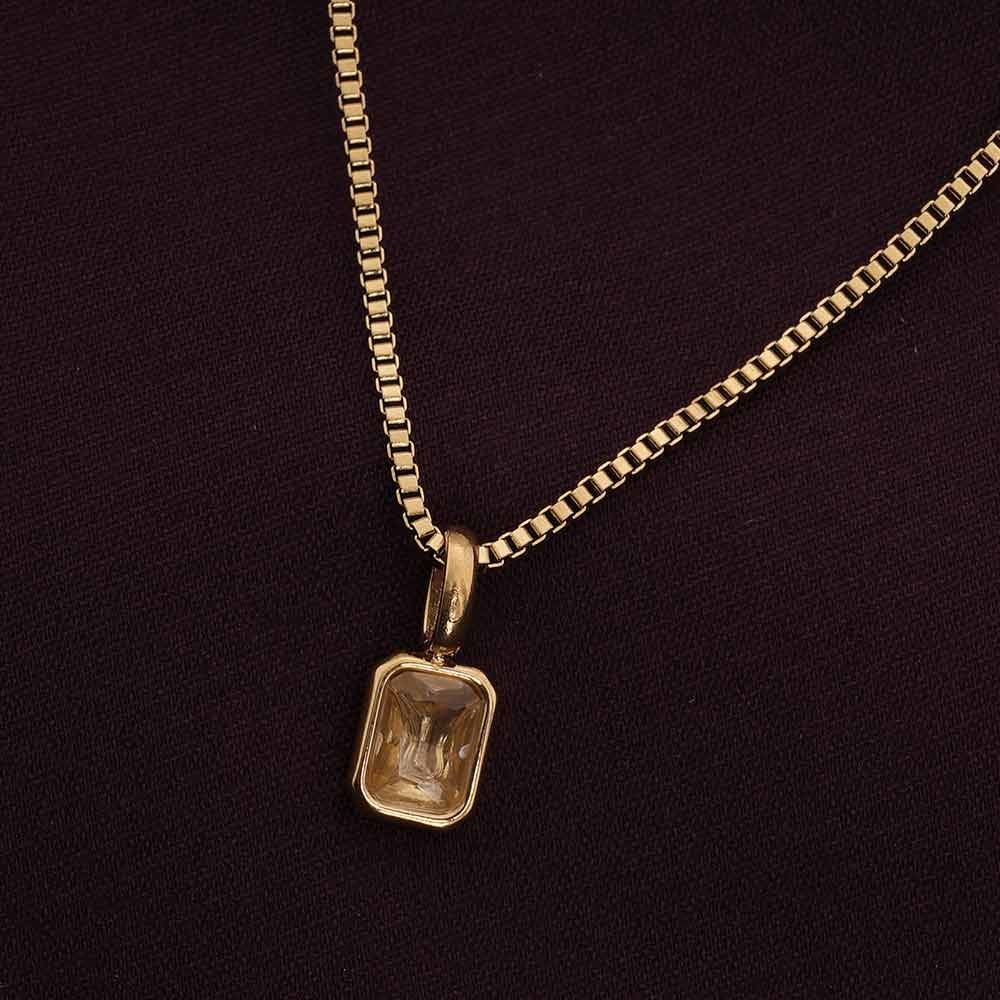 Palmonas Graceful Stone Pendant For Womens - Waterproof & Anti-Tarnish : PMWSSNC243-G