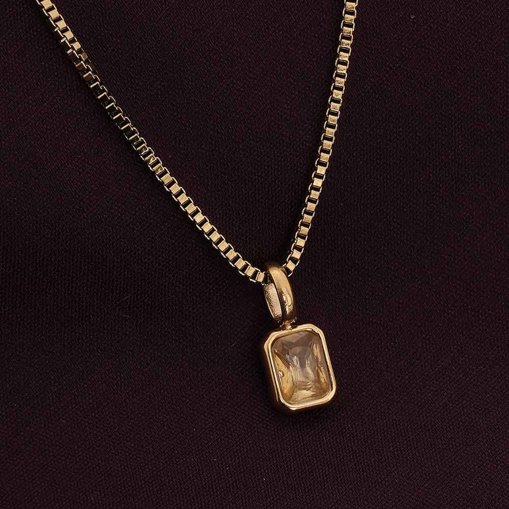 Palmonas Graceful Stone Pendant For Womens - Waterproof & Anti-Tarnish : PMWSSNC243-G