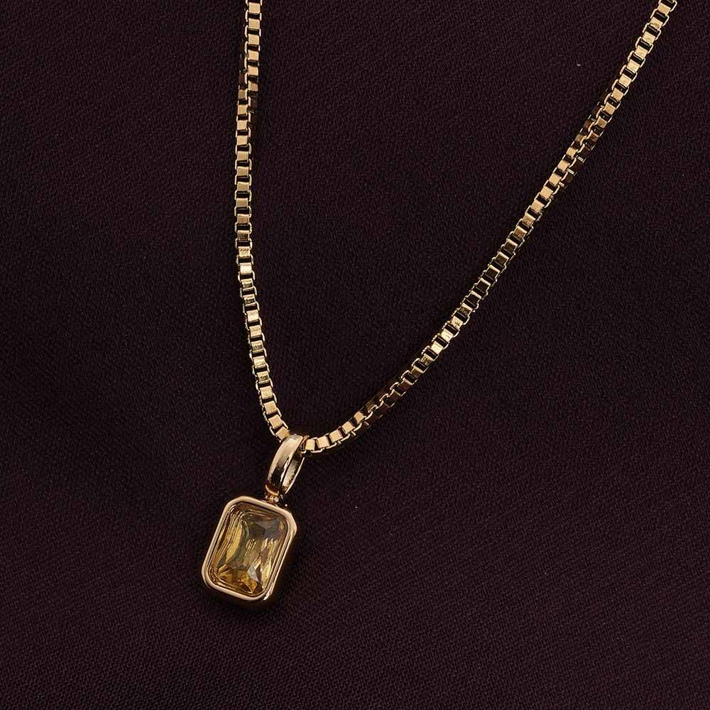 Palmonas Graceful Stone Pendant For Womens - Waterproof & Anti-Tarnish : PMWSSNC244-G