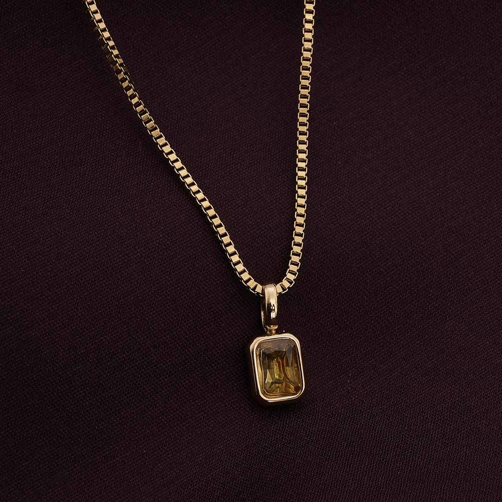 Palmonas Graceful Stone Pendant For Womens - Waterproof & Anti-Tarnish : PMWSSNC244-G