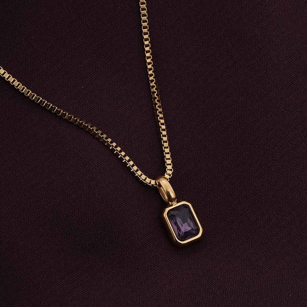 Palmonas Graceful Stone Pendant For Womens - Waterproof & Anti-Tarnish : PMWSSNC245-G
