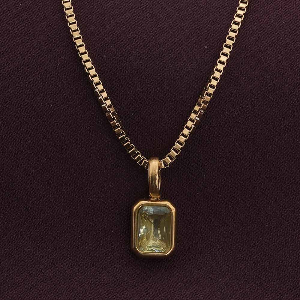 Palmonas Graceful Stone Pendant For Womens - Waterproof & Anti-Tarnish : PMWSSNC246-G