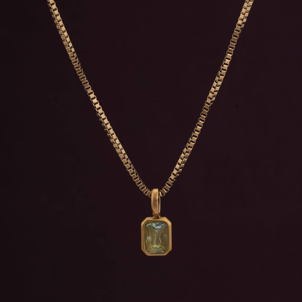 Palmonas Graceful Stone Pendant For Womens - Waterproof & Anti-Tarnish : PMWSSNC246-G