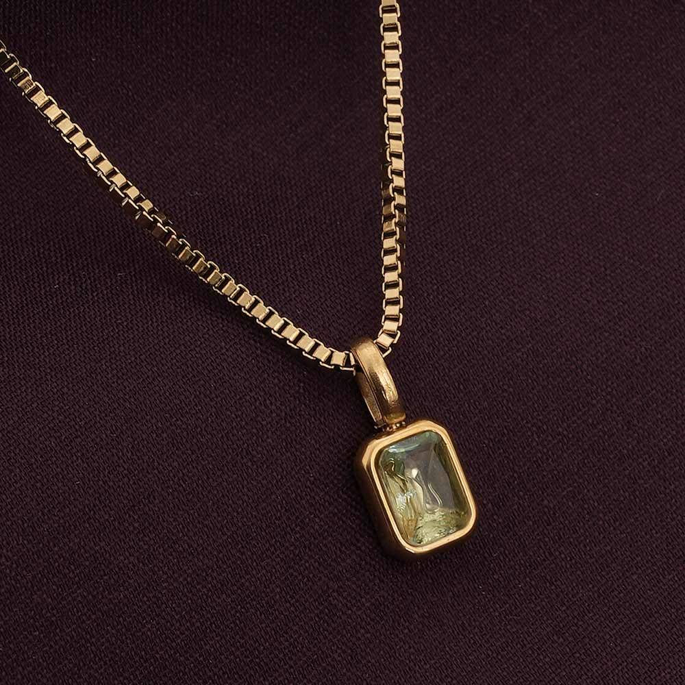 Palmonas Graceful Stone Pendant For Womens - Waterproof & Anti-Tarnish : PMWSSNC246-G