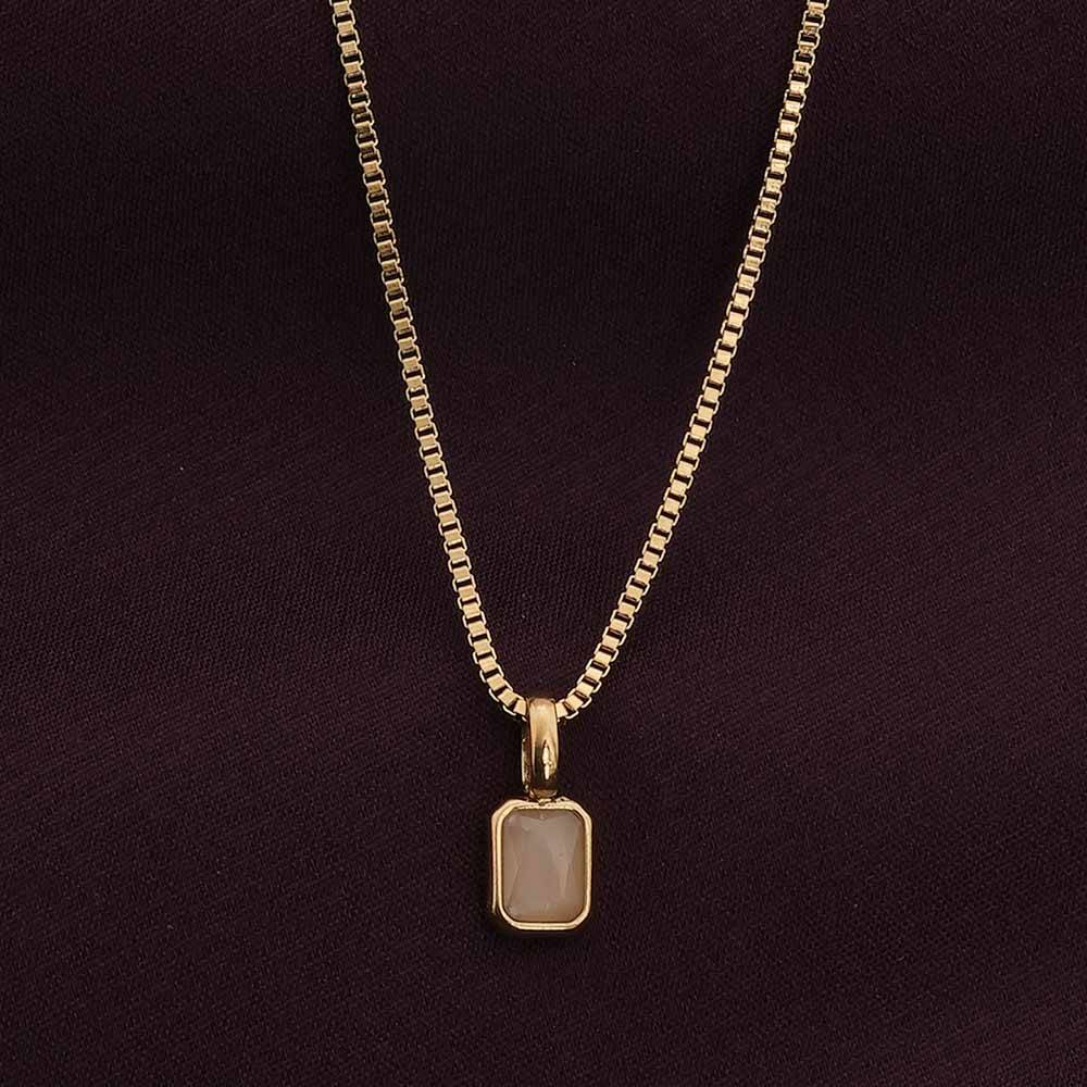 Palmonas Graceful Stone Pendant For Womens - Waterproof & Anti-Tarnish : PMWSSNC248-G