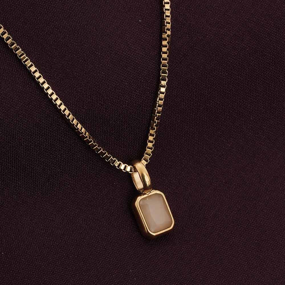 Palmonas Graceful Stone Pendant For Womens - Waterproof & Anti-Tarnish : PMWSSNC248-G