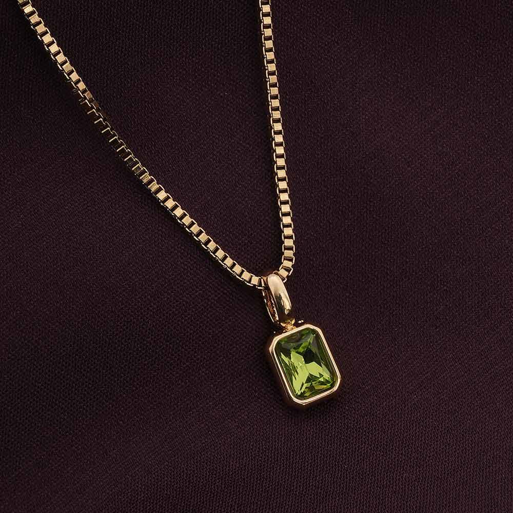 Palmonas Graceful Stone Pendant For Womens - Waterproof & Anti-Tarnish : PMWSSNC250-G
