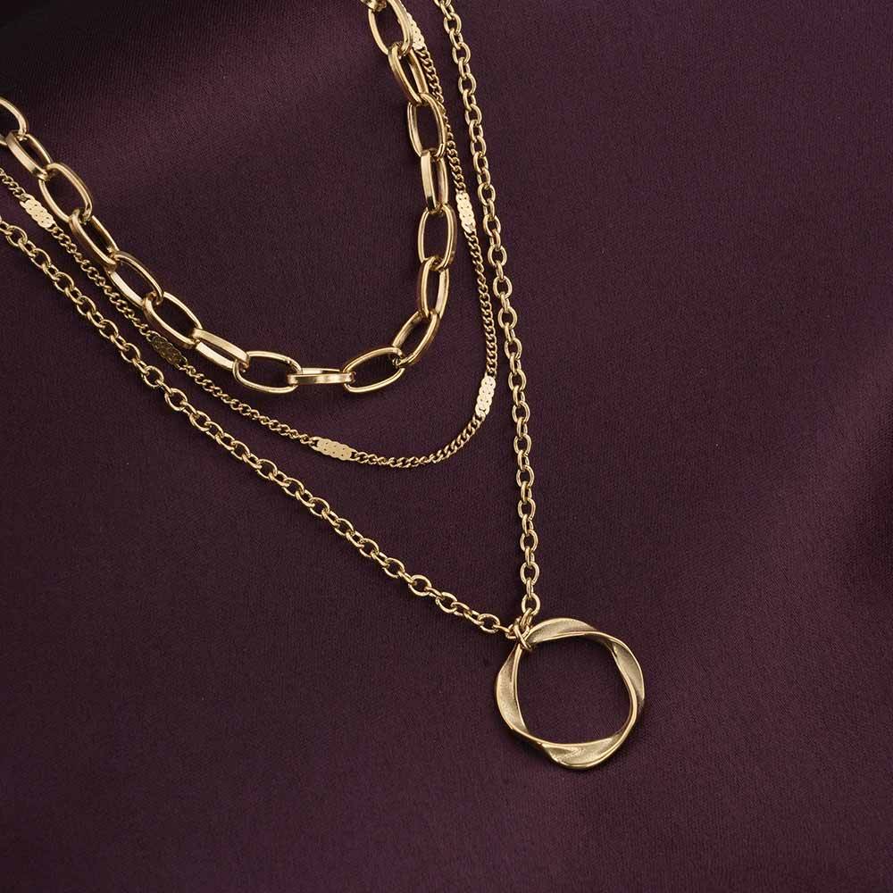 Palmonas Golden Orbit Necklace For Womens - Waterproof & Anti-Tarnish : PMWSSNC265-G
