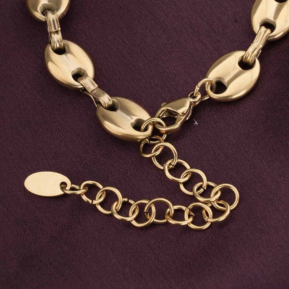 Palmonas Gold Capsule Link Necklace For Womens - Waterproof & Anti-Tarnish : PMWSSNC266-G