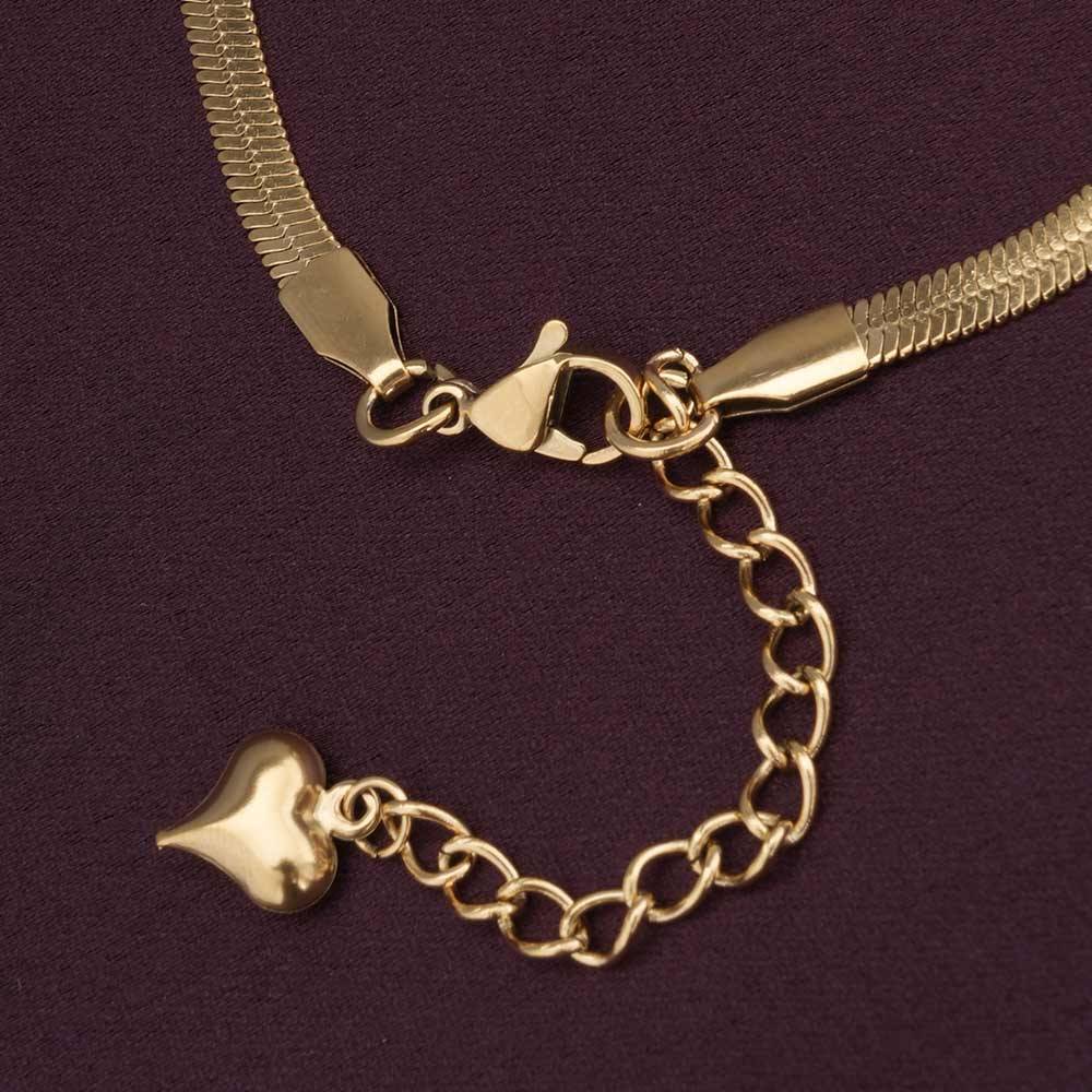 Palmonas Ridged Pendant Necklace For Womens - Waterproof & Anti-Tarnish : PMWSSNC277-G