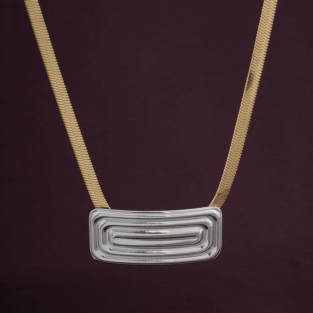 Palmonas Ridged Pendant Necklace For Womens - Waterproof & Anti-Tarnish : PMWSSNC277-G