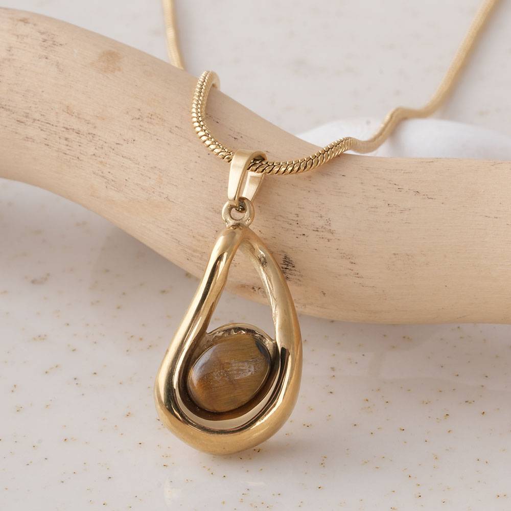 Palmonas Gold Teardrop Necklace For Womens - Waterproof & Anti-Tarnish : PMWSSNC293-G