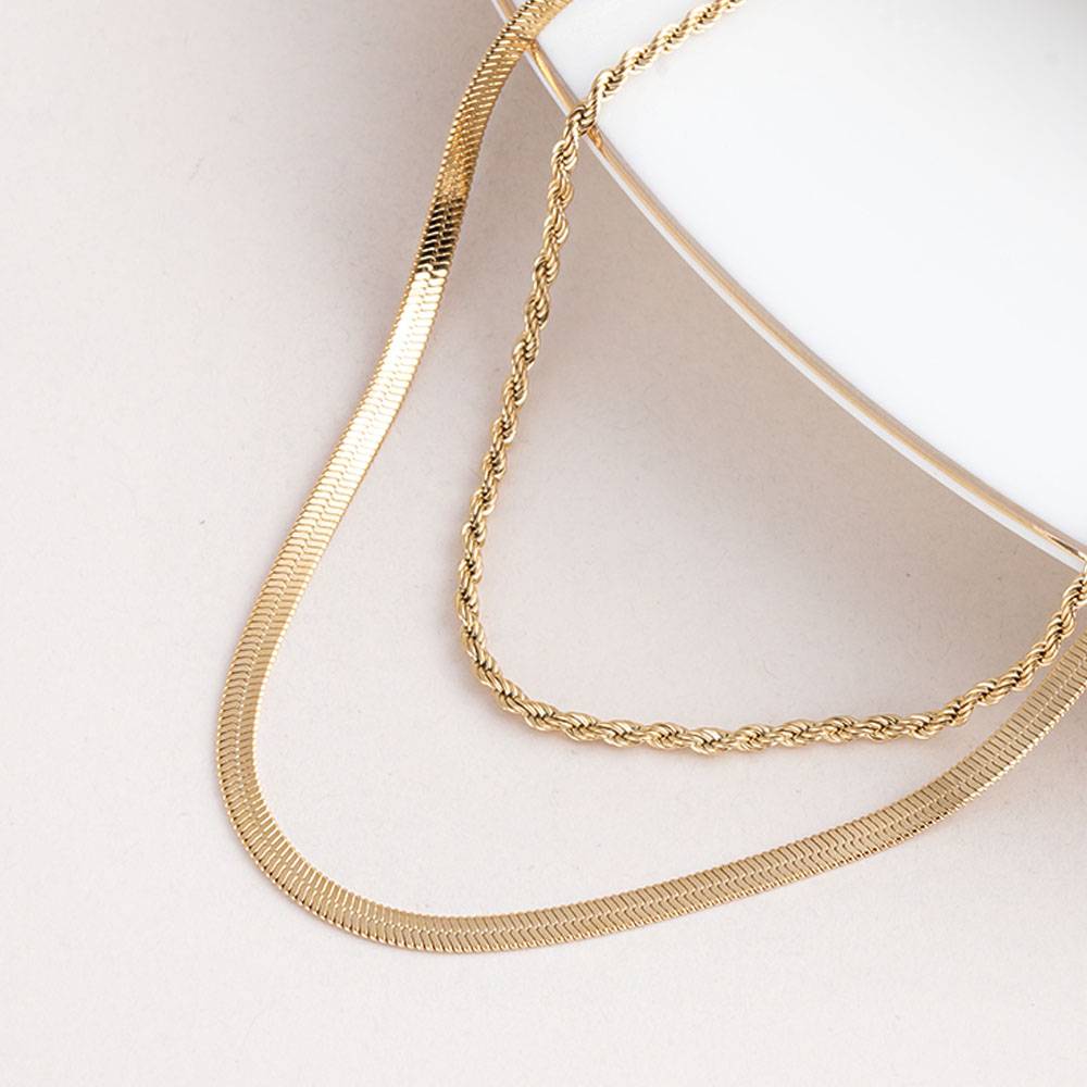 Palmonas Bold Layered Gold Necklace For Womens - Waterproof & Anti-Tarnish : PMWSSNC295-G
