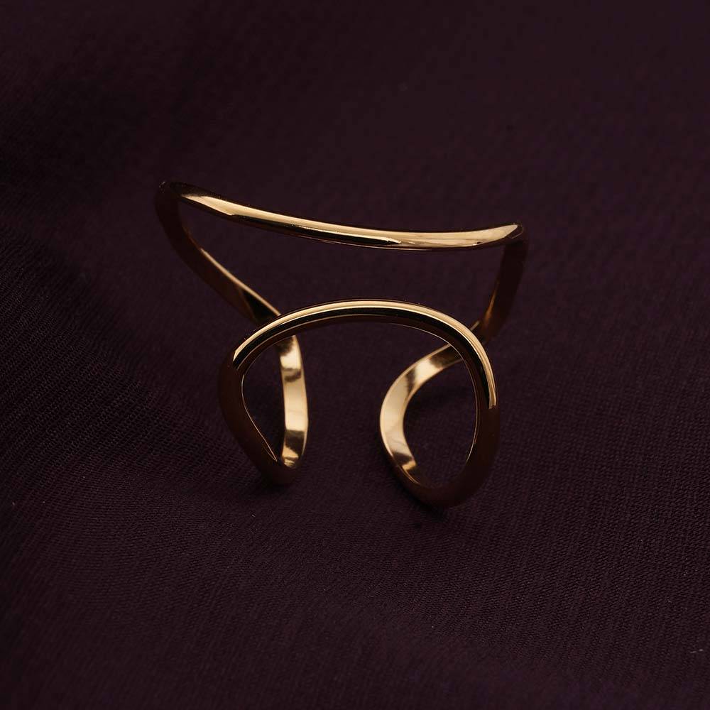 Palmonas Infinity Adjustable Gold Ring For Womens - Waterproof & Anti-Tarnish : PMWSSRG091-G-A