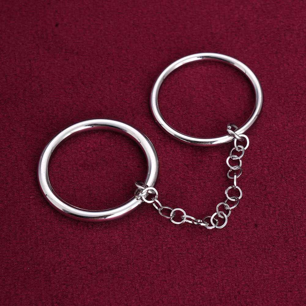 Palmonas Silver Two Finger Chain Ring For Womens - Waterproof & Anti-Tarnish : PMWSSRG093-S-7