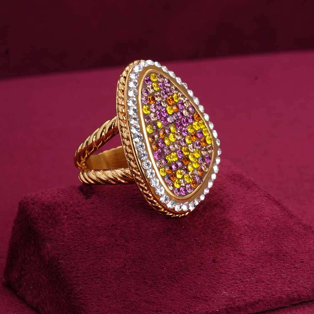 Palmonas Sparkling Stardust Gold Ring For Womens - Waterproof & Anti-Tarnish : PMWSSRG118-G-7