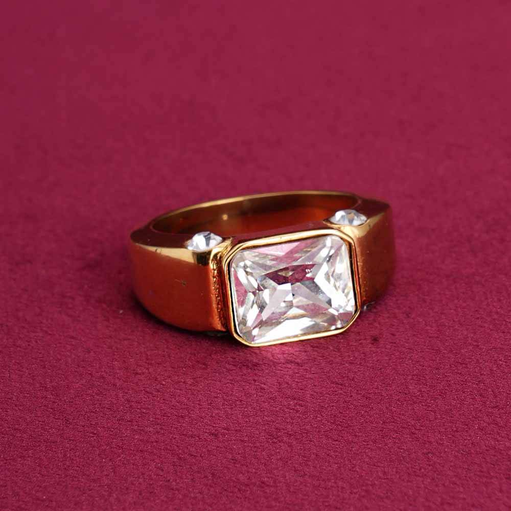 Palmonas Trendy Eternity Gold Ring For Womens-Waterproof & Anti-Tarnish : PMWSSRG121-G-7