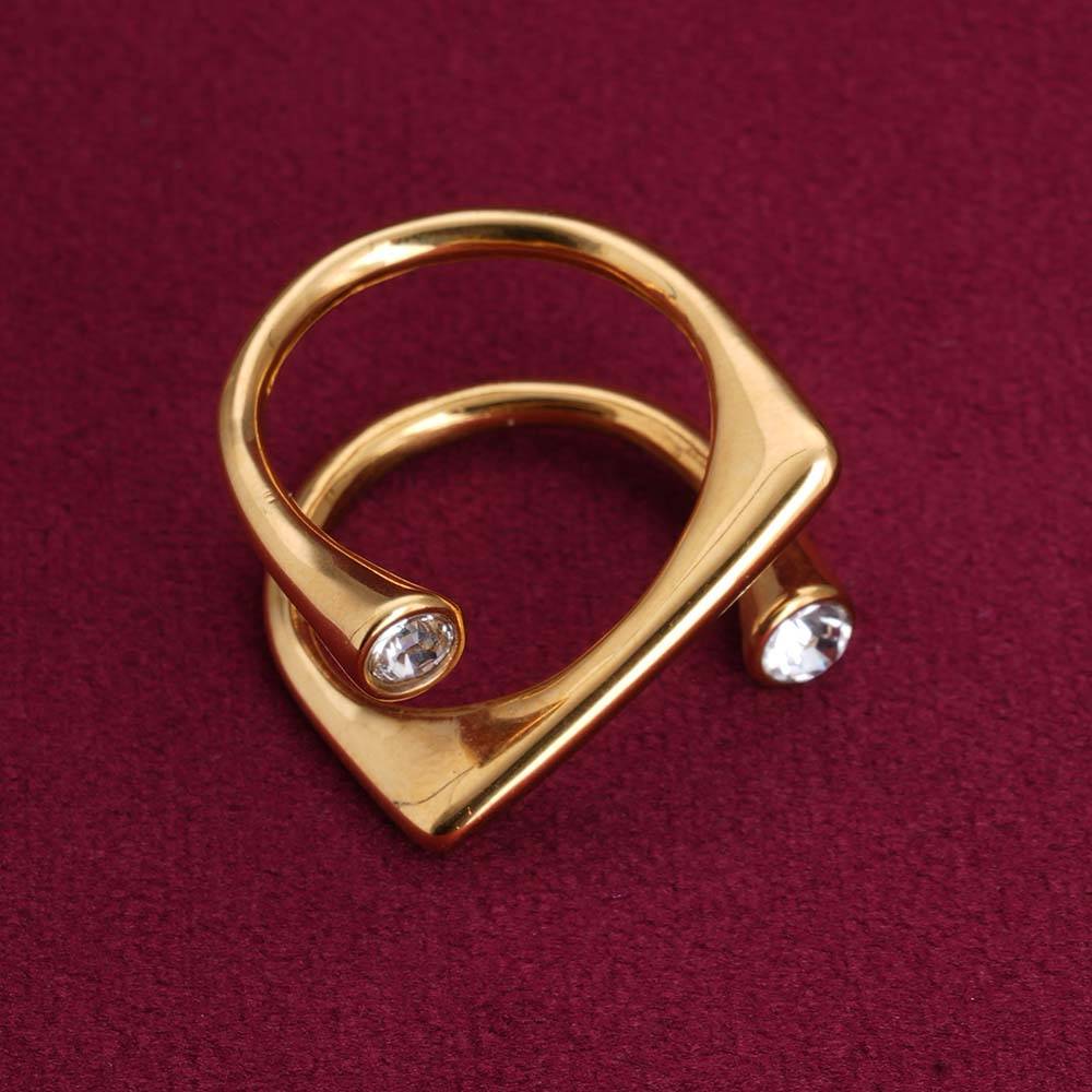 Palmonas Stone Helen Gold Ring For Womens - Waterproof & Anti-Tarnish : PMWSSRG129-G-A