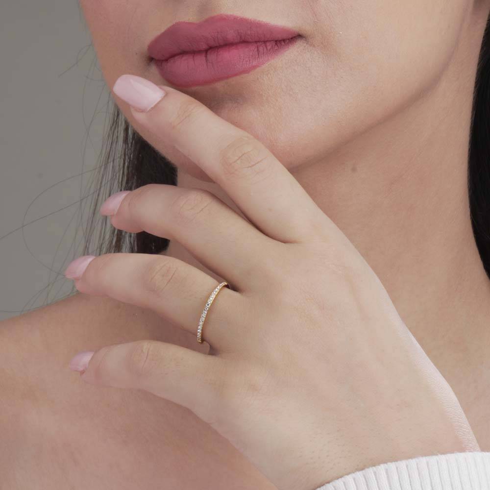 Palmonas Sparkling Serenity Gold Ring For Womens - Waterproof & Anti-Tarnish : PMWSSRG219-G-7