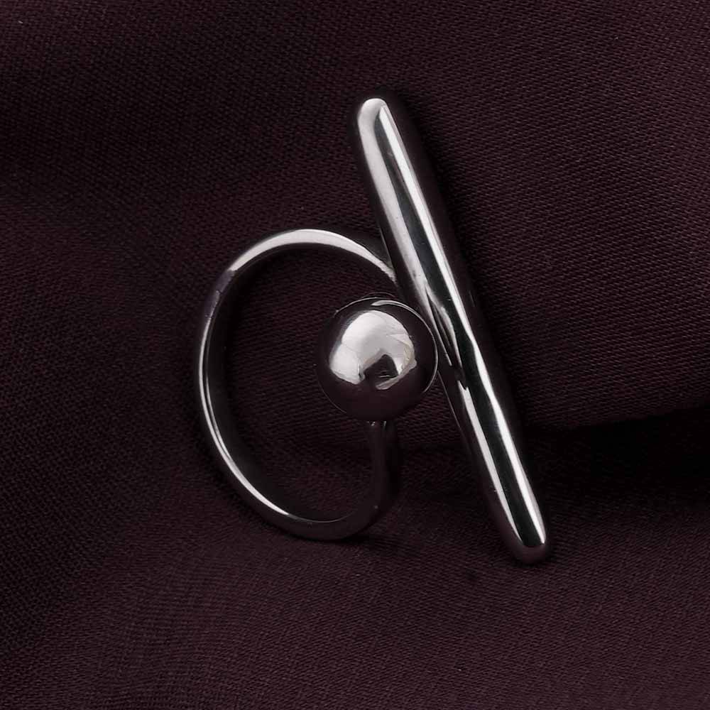 Palmonas Silver Bar & Ball Adjustable Gold Ring For Womens - Waterproof & Anti-Tarnish : PMWSSRG345-S-A