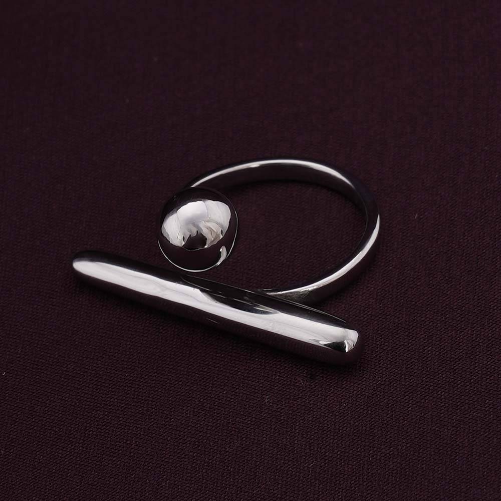 Palmonas Silver Bar & Ball Adjustable Gold Ring For Womens - Waterproof & Anti-Tarnish : PMWSSRG345-S-A