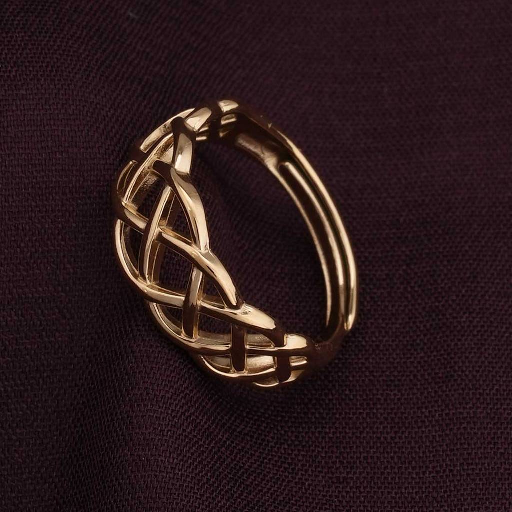 Palmonas Interlocking Gold Ring For Womens - Waterproof & Anti-Tarnish : PMWSSRG362-G-7