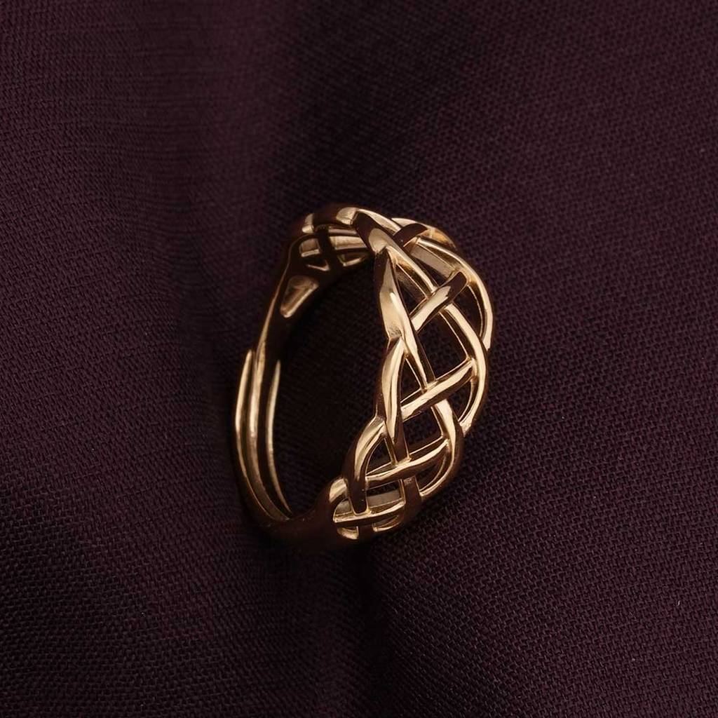 Palmonas Interlocking Gold Ring For Womens - Waterproof & Anti-Tarnish : PMWSSRG362-G-7
