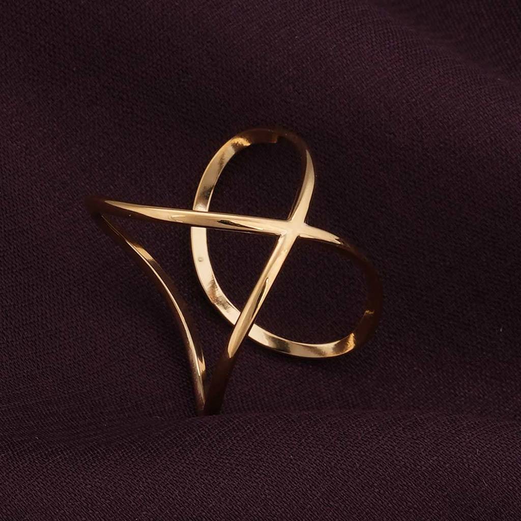 Palmonas Irregular Cuff Gold Ring For Womens - Waterproof & Anti-Tarnish : PMWSSRG365-G-7