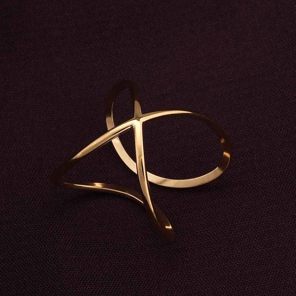 Palmonas Irregular Cuff Gold Ring For Womens - Waterproof & Anti-Tarnish : PMWSSRG366-G-8