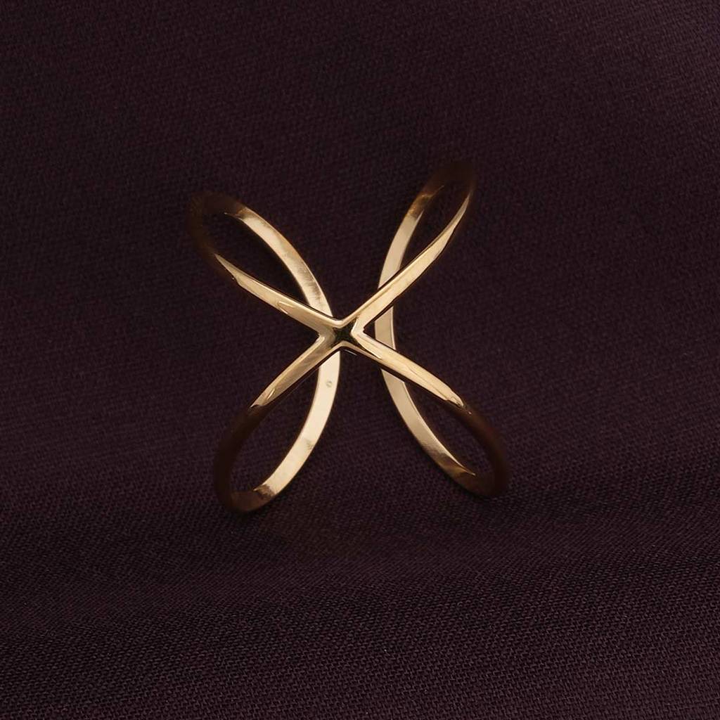 Palmonas Irregular Cuff Gold Ring For Womens - Waterproof & Anti-Tarnish : PMWSSRG366-G-8
